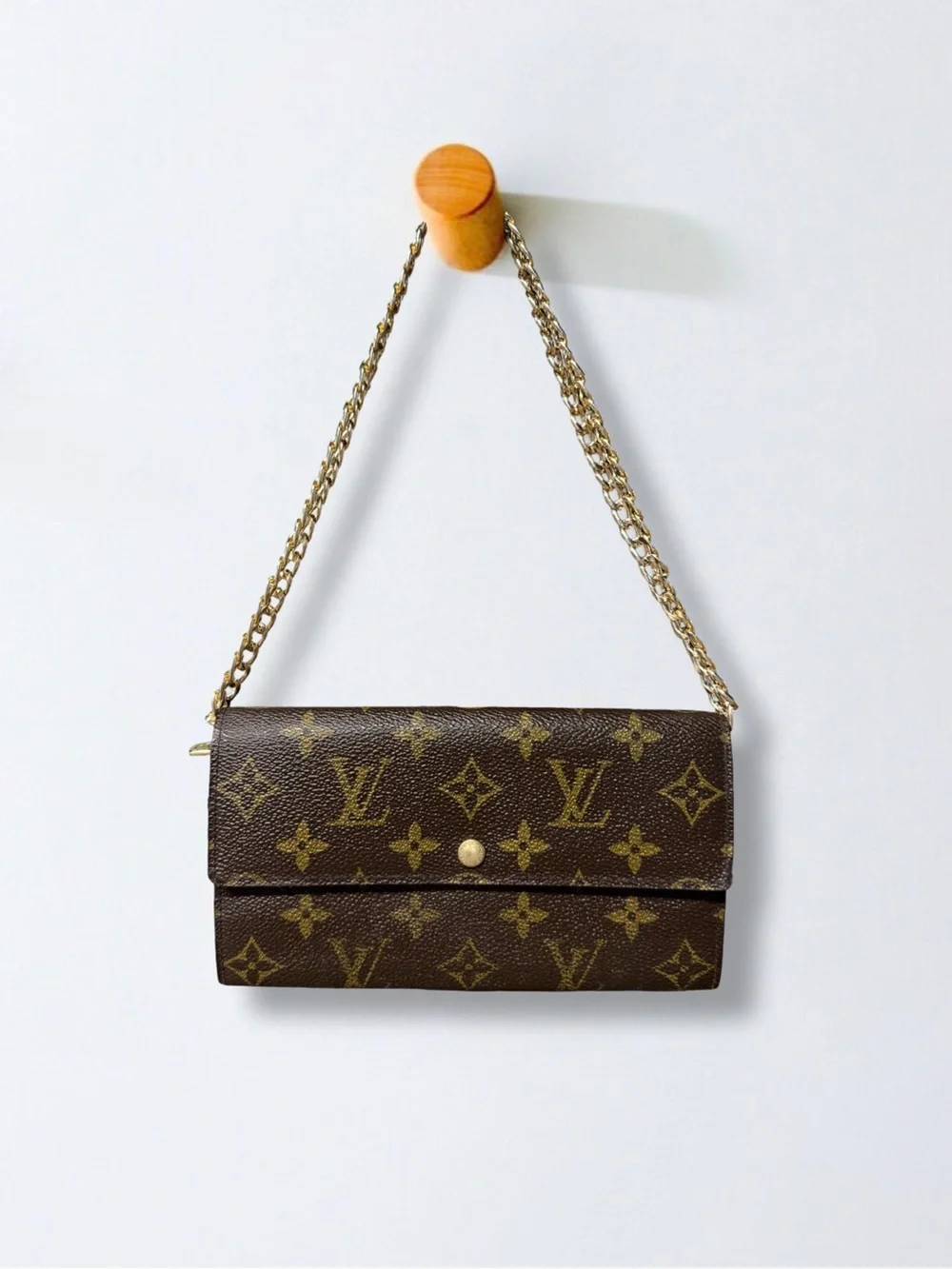 Louis Vuitton Vintage Monogram Sarah Wallet on Chain (WOC) Set + Dust Bag